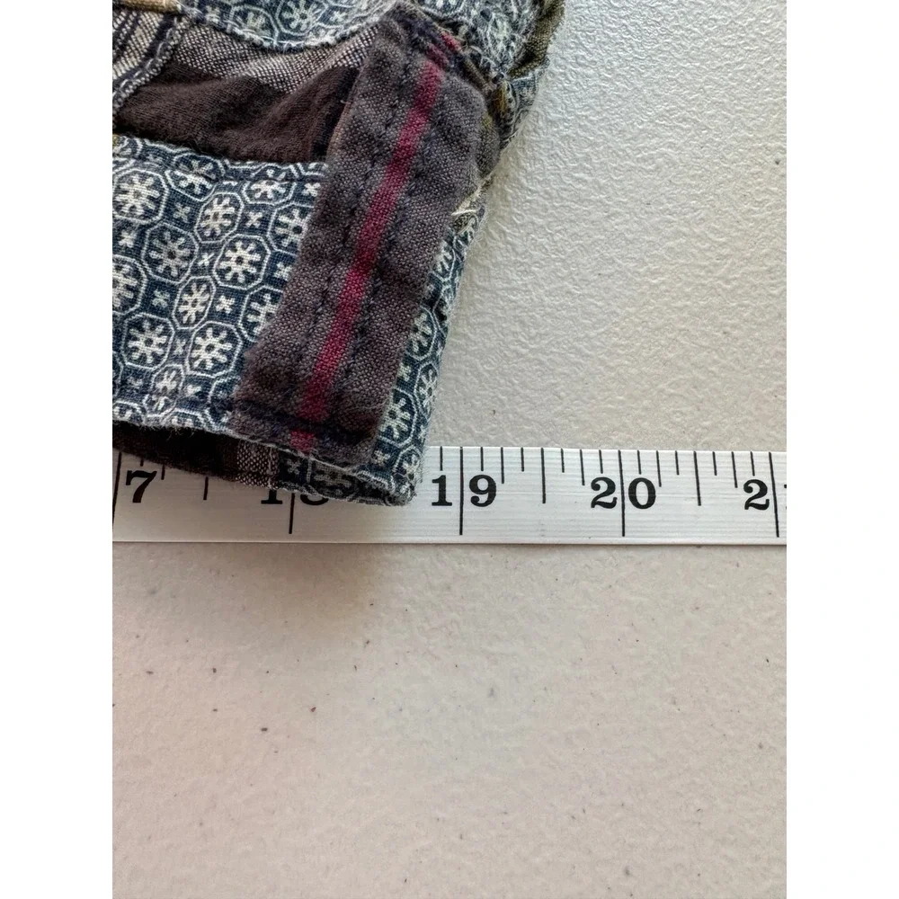 Old Navy Surplus Co Mens 36 Patchwork Plaid Cotton Shorts Olive Navy 555353-04-1